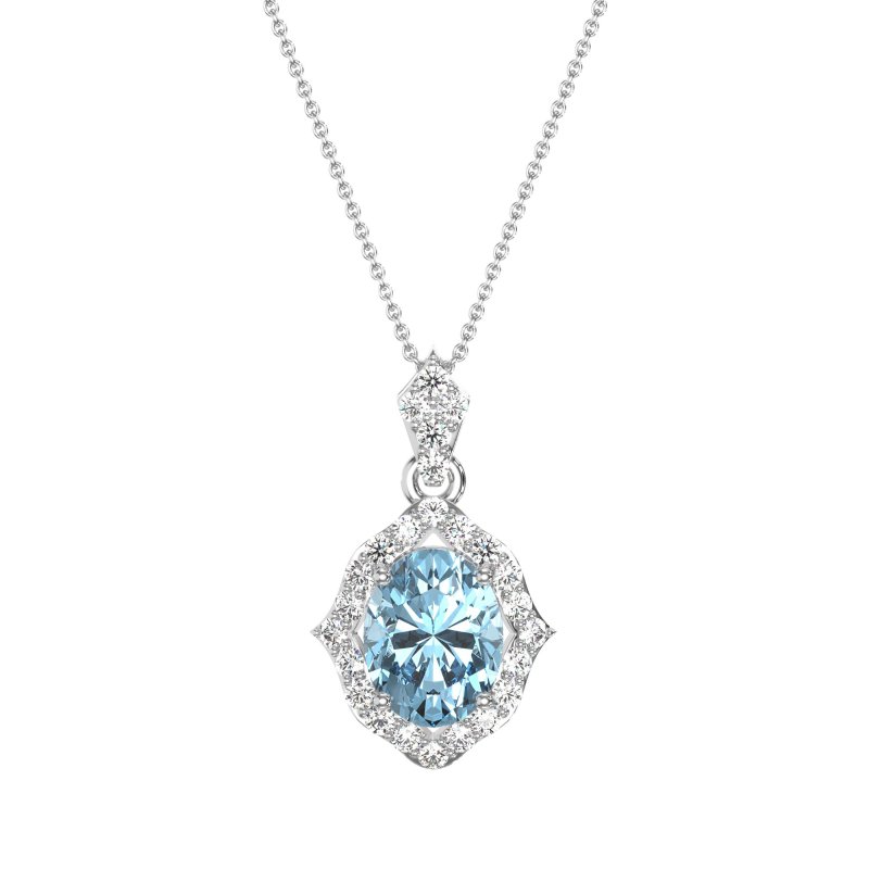 Antique Halo Oval Necklace
