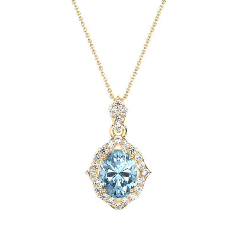 Antique Halo Oval Necklace