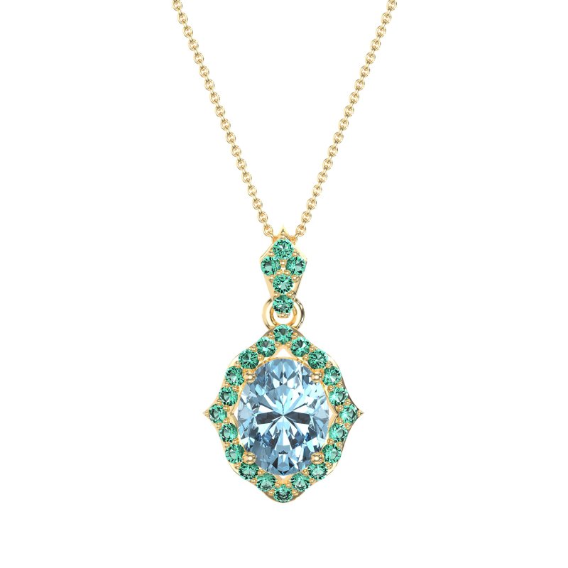 Antique Halo Oval Necklace