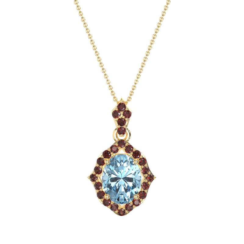Antique Halo Oval Necklace