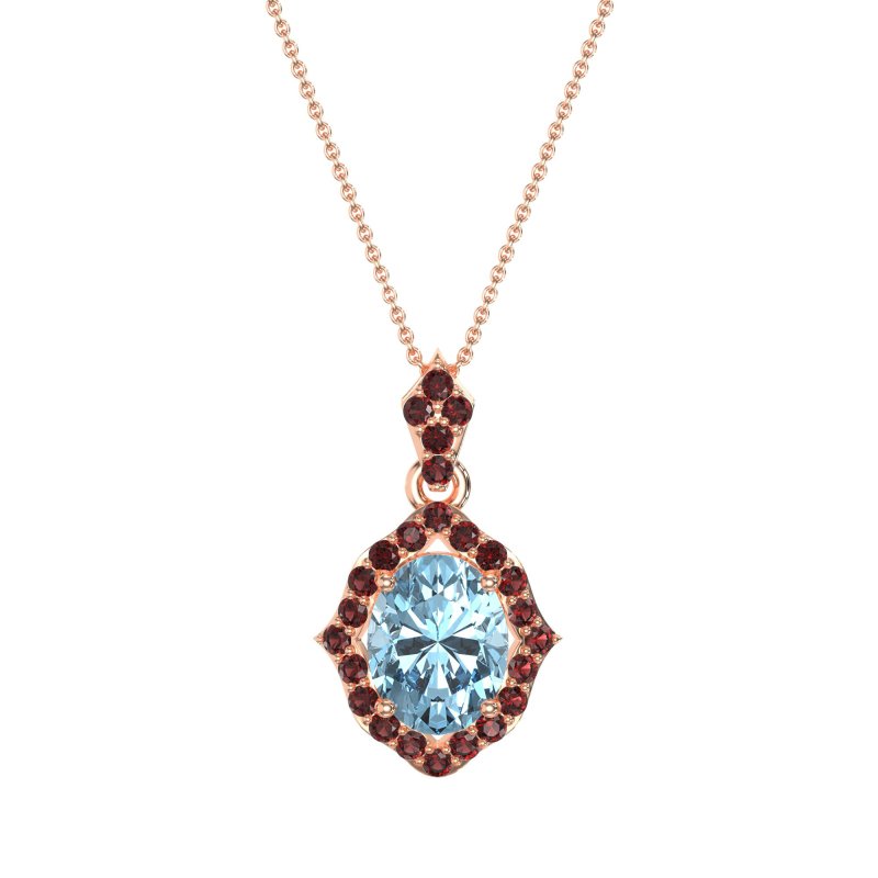 Antique Halo Oval Necklace