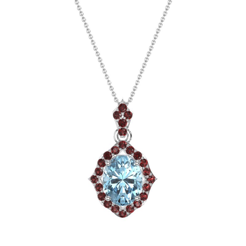 Antique Halo Oval Necklace