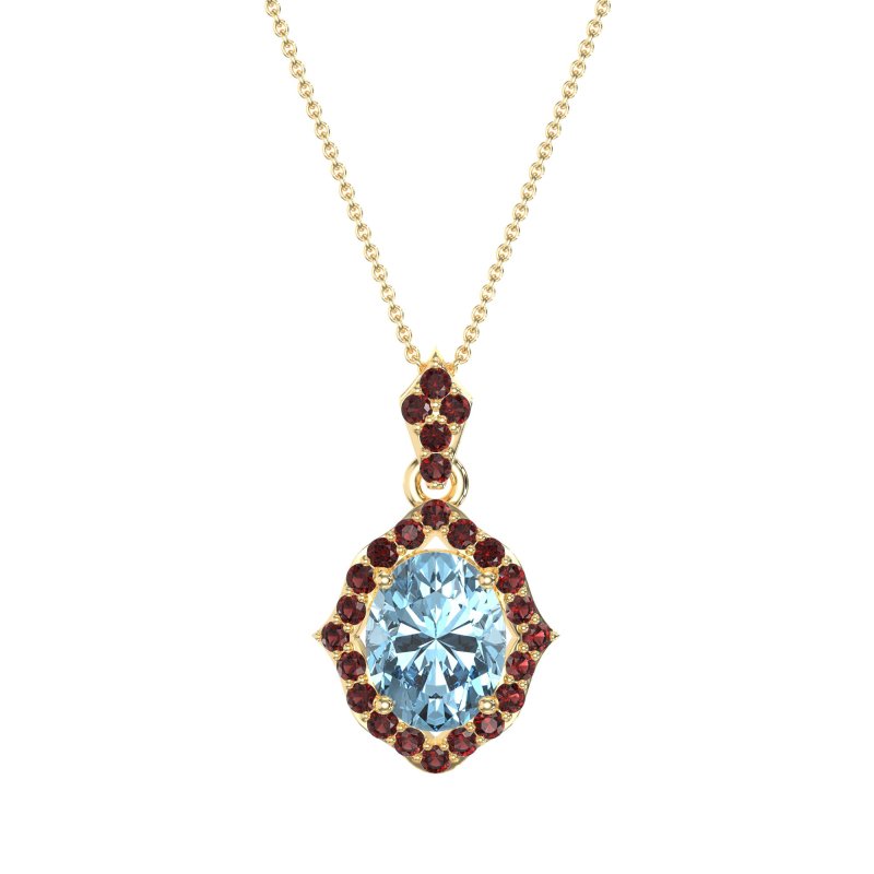Antique Halo Oval Necklace