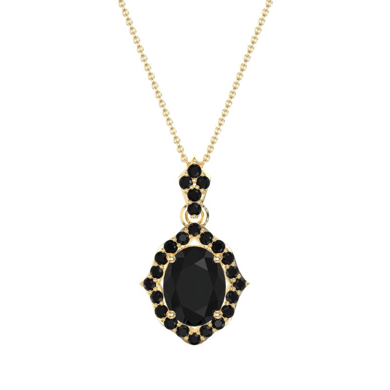 Antique Halo Oval Necklace