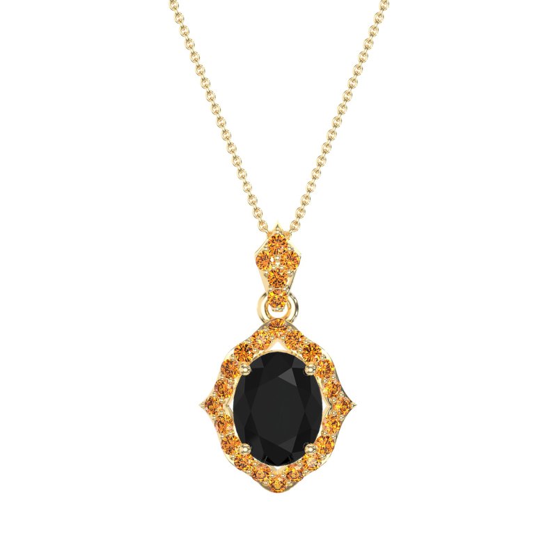 Antique Halo Oval Necklace