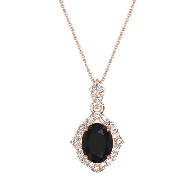 Antique Halo Oval Necklace