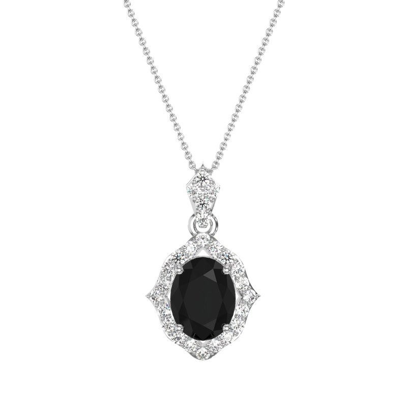 Antique Halo Oval Necklace