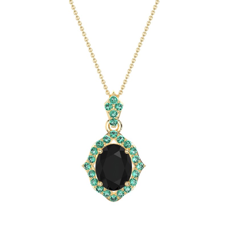 Antique Halo Oval Necklace
