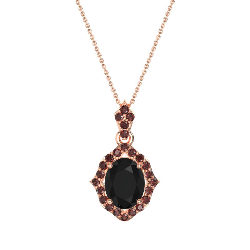 Antique Halo Oval Necklace