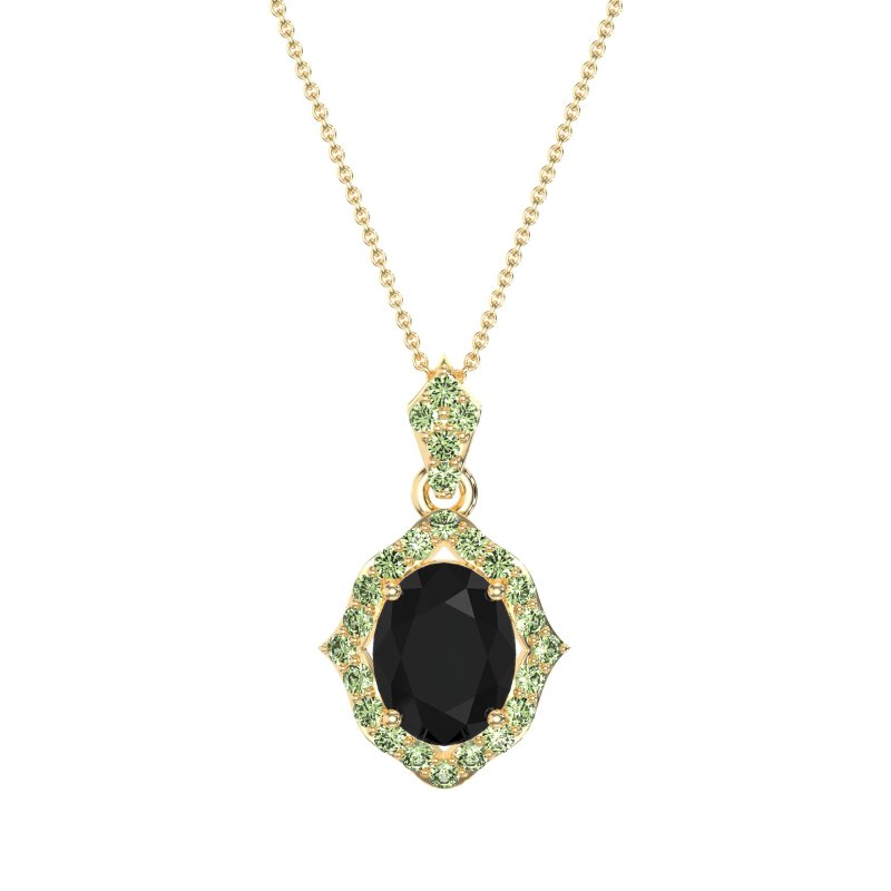 Antique Halo Oval Necklace