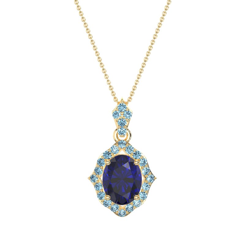 Antique Halo Oval Necklace