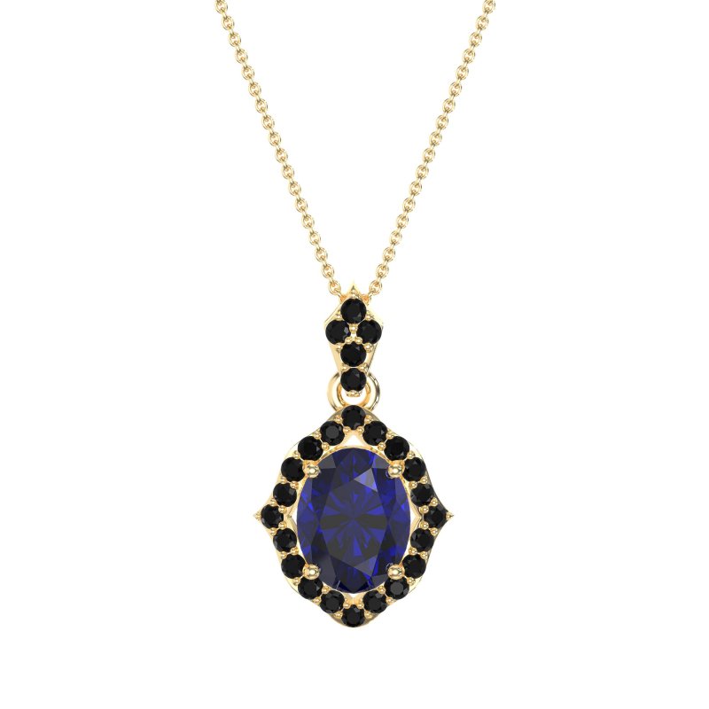 Antique Halo Oval Necklace