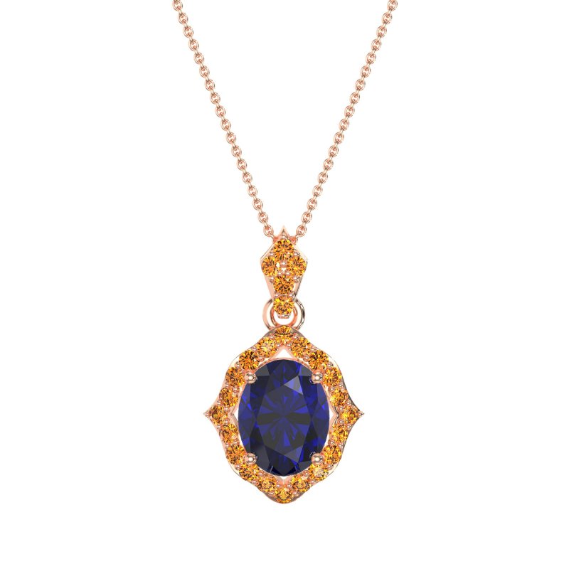 Antique Halo Oval Necklace
