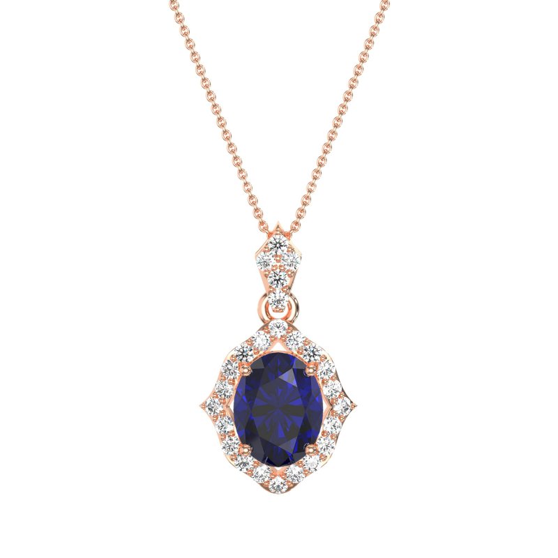 Antique Halo Oval Necklace