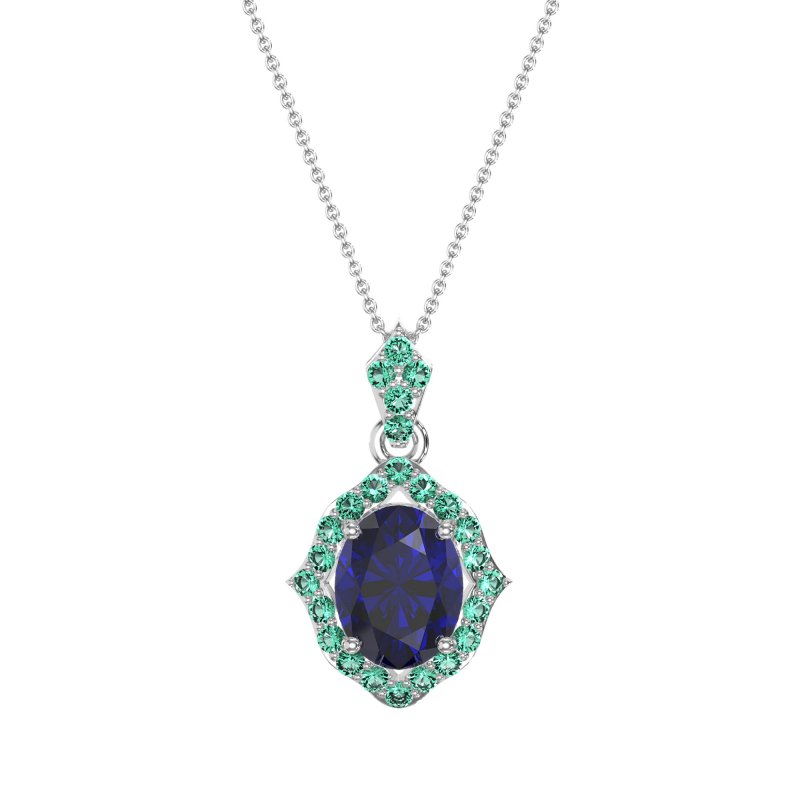 Antique Halo Oval Necklace