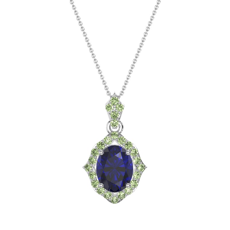 Antique Halo Oval Necklace