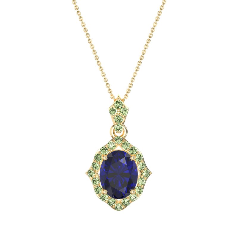 Antique Halo Oval Necklace