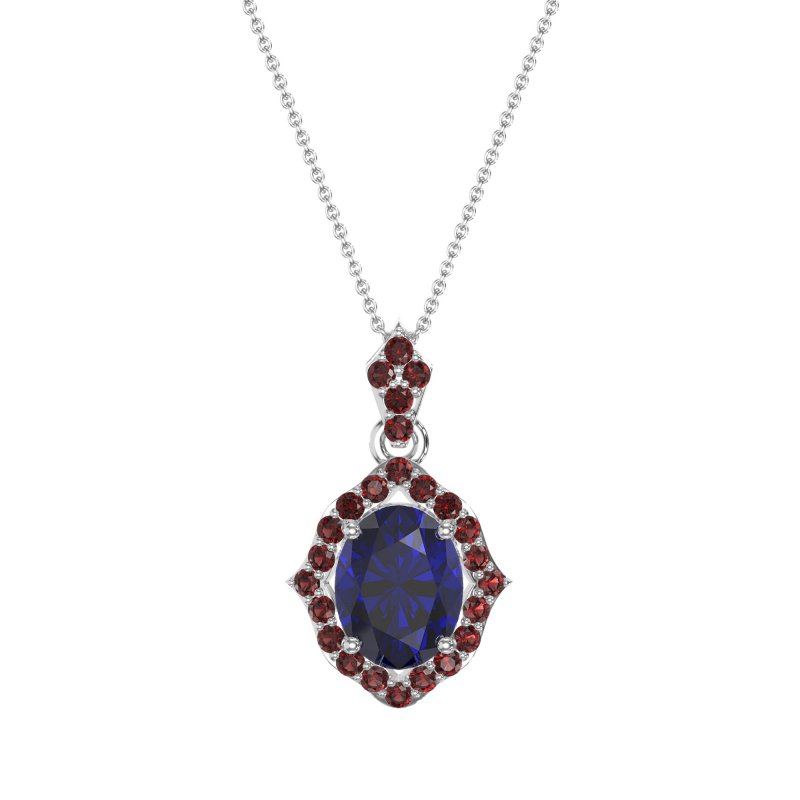 Antique Halo Oval Necklace