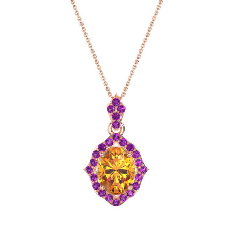 Antique Halo Oval Necklace