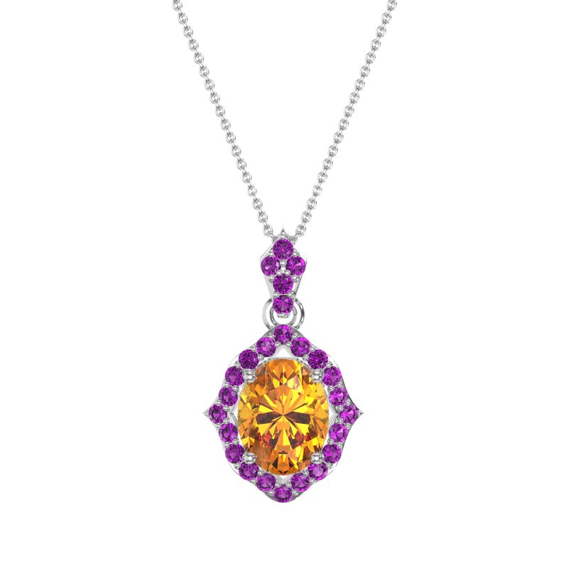 Antique Halo Oval Necklace