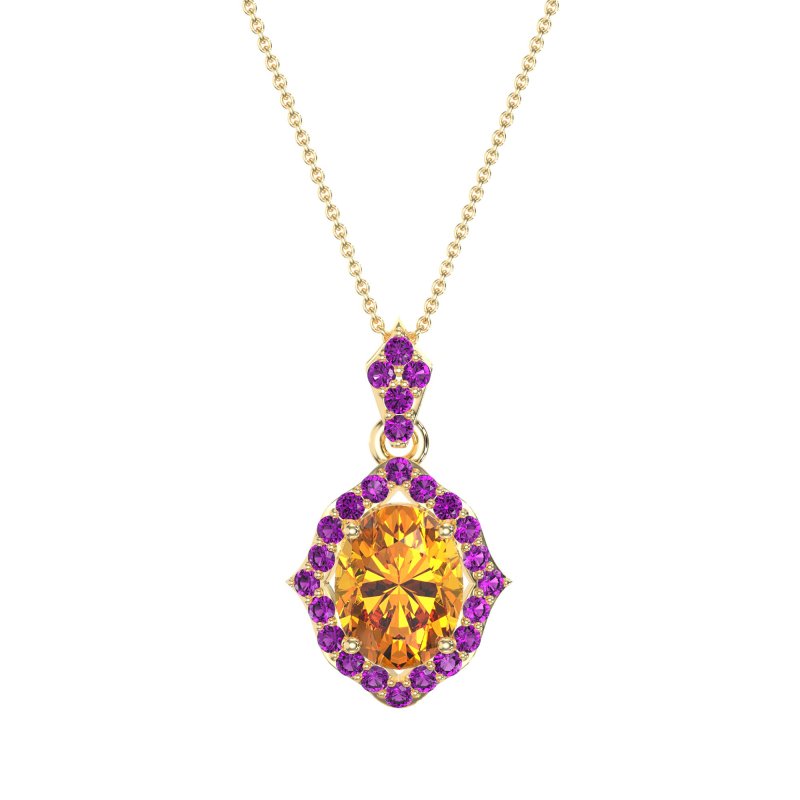 Antique Halo Oval Necklace