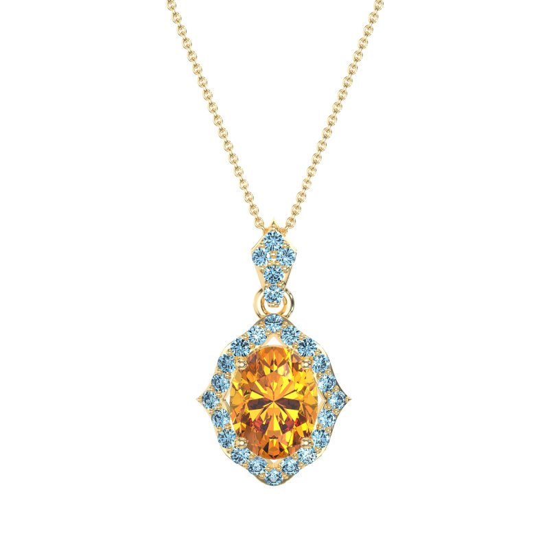 Antique Halo Oval Necklace