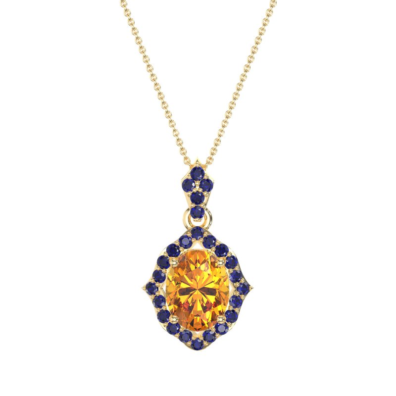 Antique Halo Oval Necklace