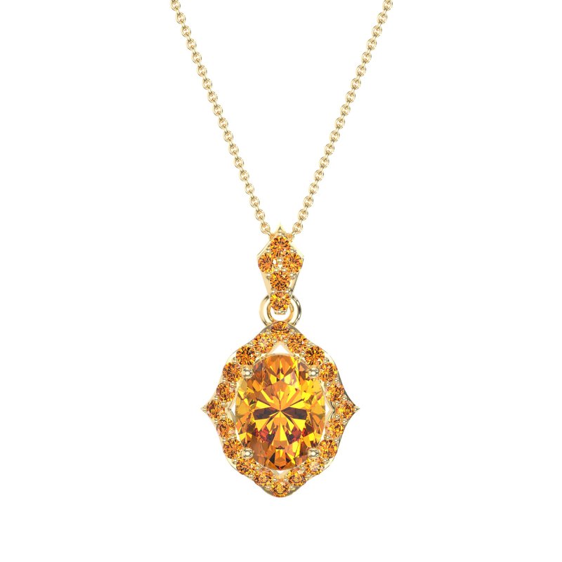 Antique Halo Oval Necklace