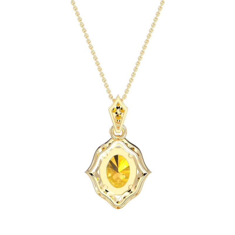 Antique Halo Oval Necklace