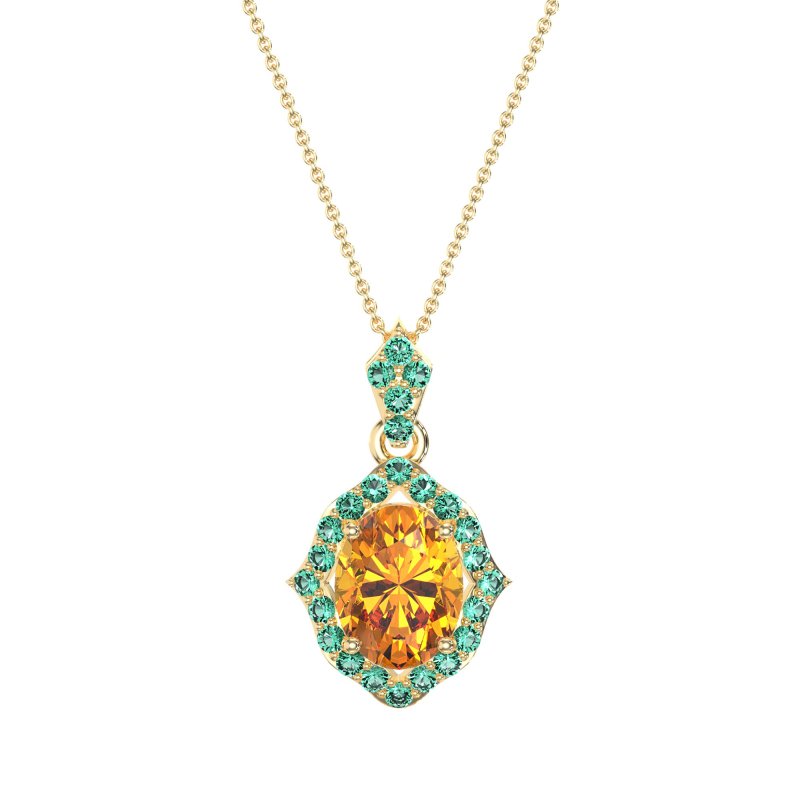 Antique Halo Oval Necklace