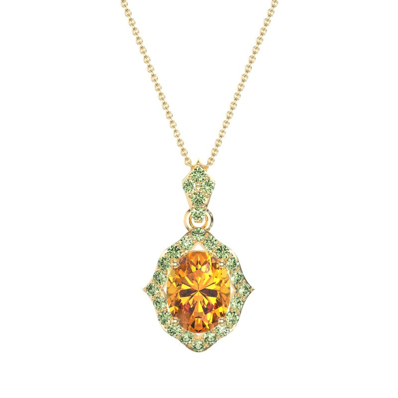 Antique Halo Oval Necklace