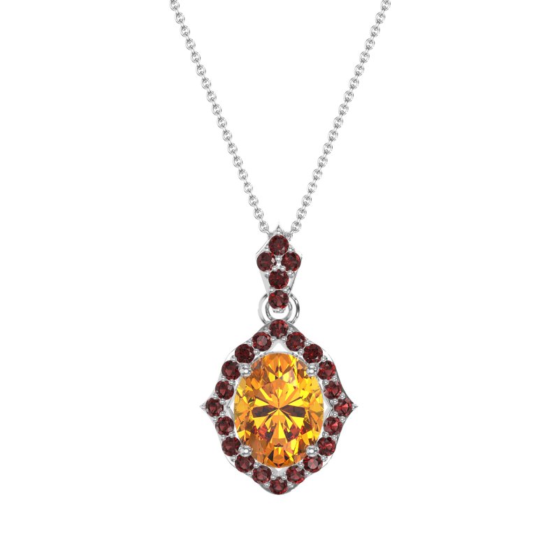 Antique Halo Oval Necklace