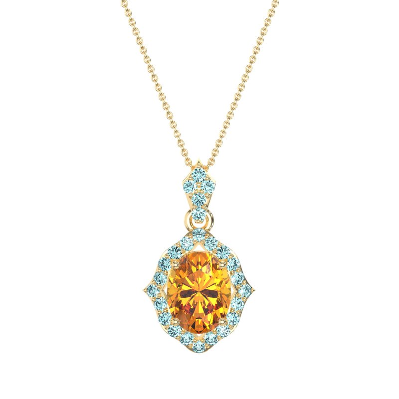 Antique Halo Oval Necklace