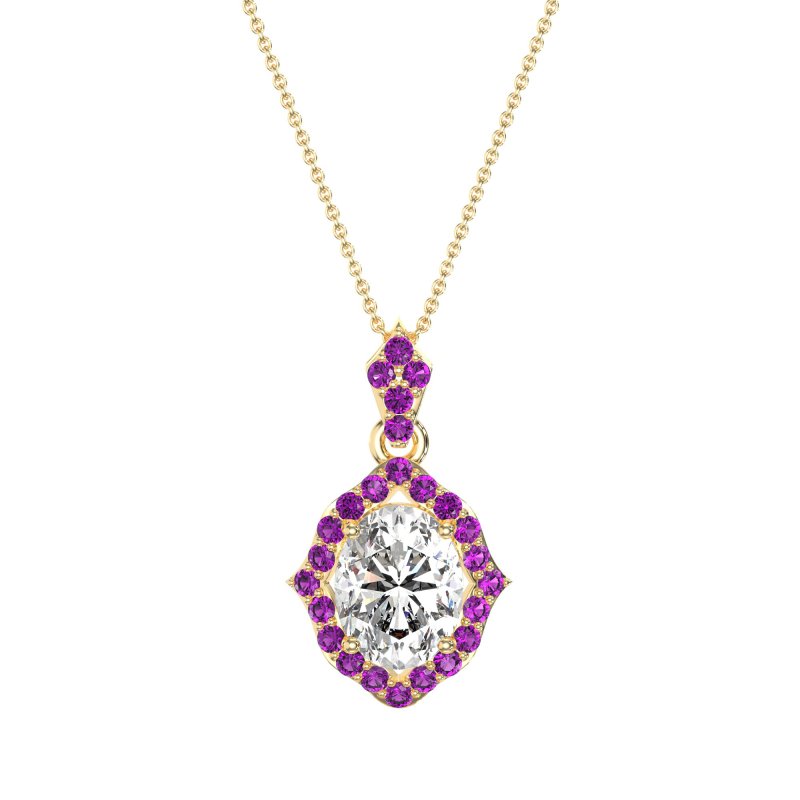 Antique Halo Oval Necklace