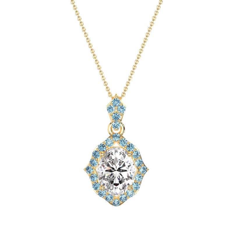 Antique Halo Oval Necklace