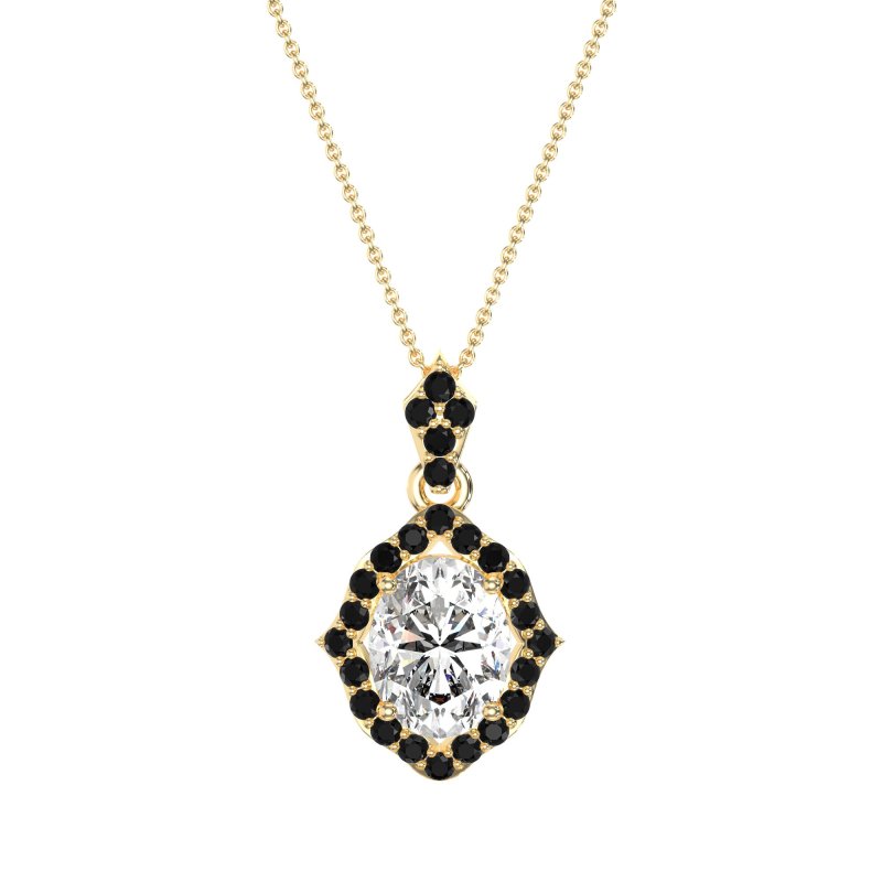 Antique Halo Oval Necklace