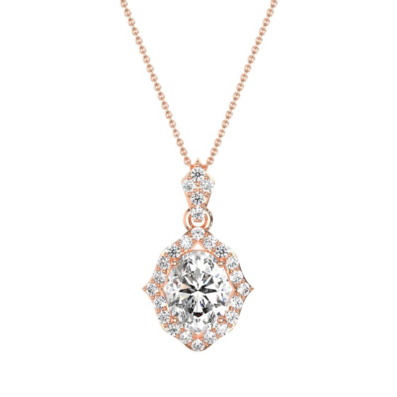 Antique Halo Oval Necklace