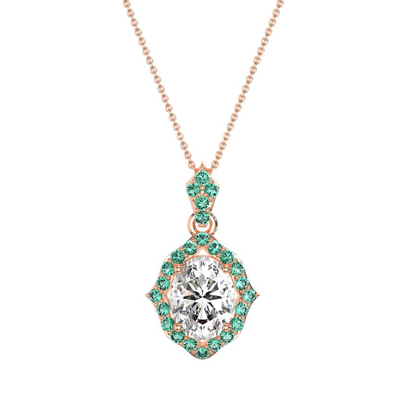 Antique Halo Oval Necklace