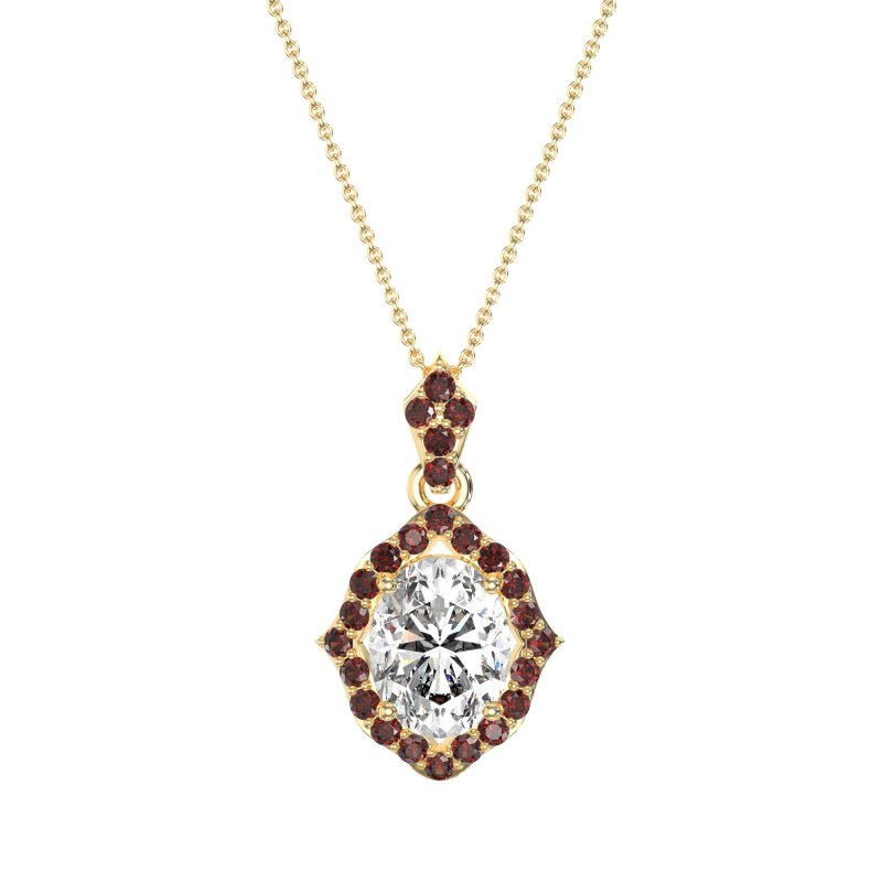 Antique Halo Oval Necklace