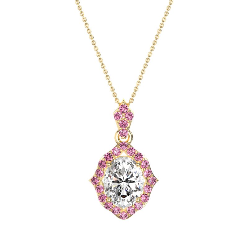 Antique Halo Oval Necklace