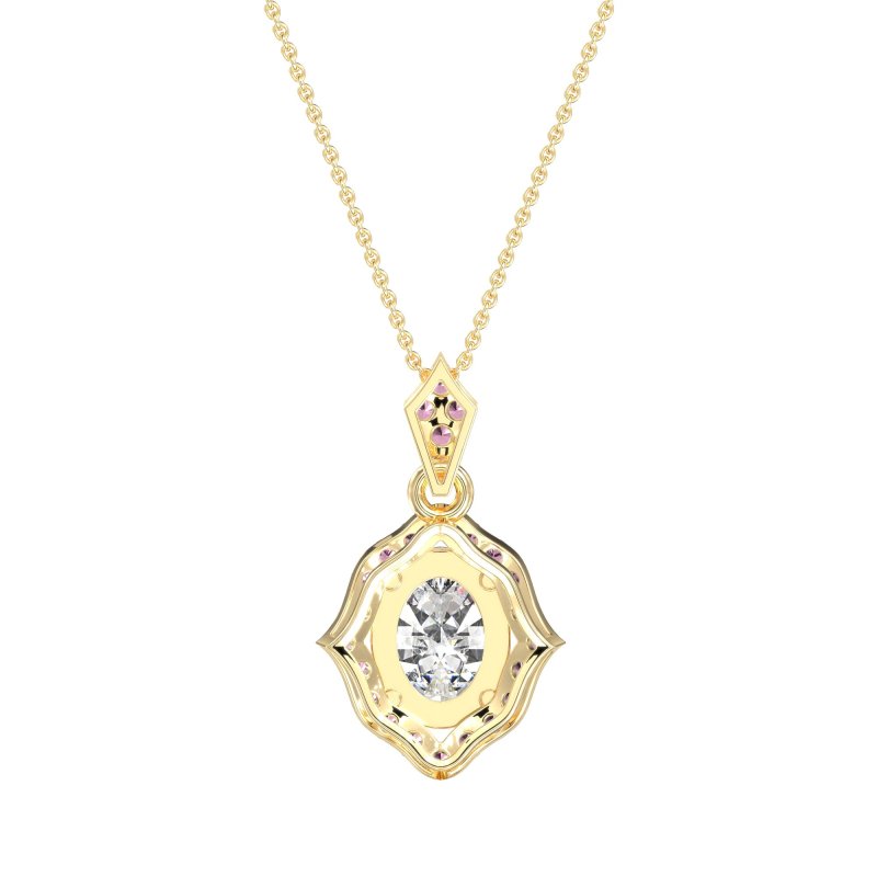 Antique Halo Oval Necklace