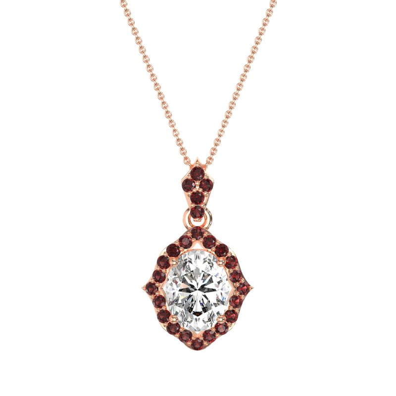 Antique Halo Oval Necklace
