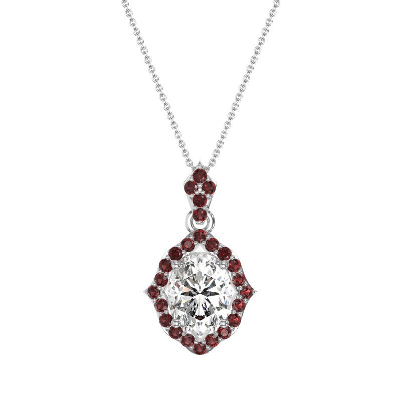 Antique Halo Oval Necklace