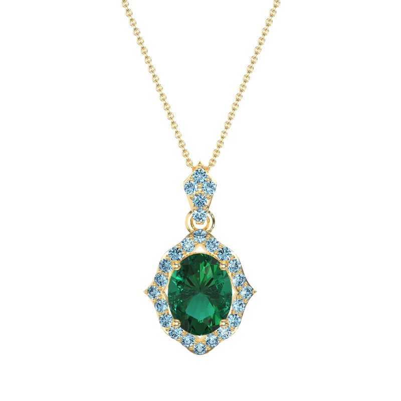 Antique Halo Oval Necklace