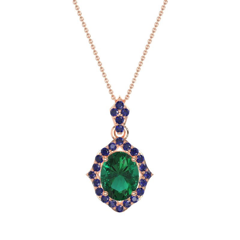 Antique Halo Oval Necklace