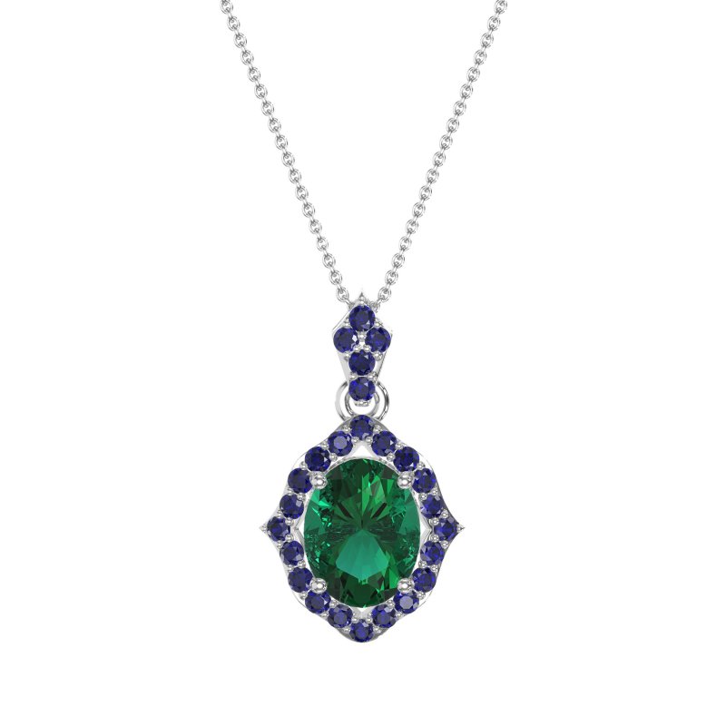 Antique Halo Oval Necklace