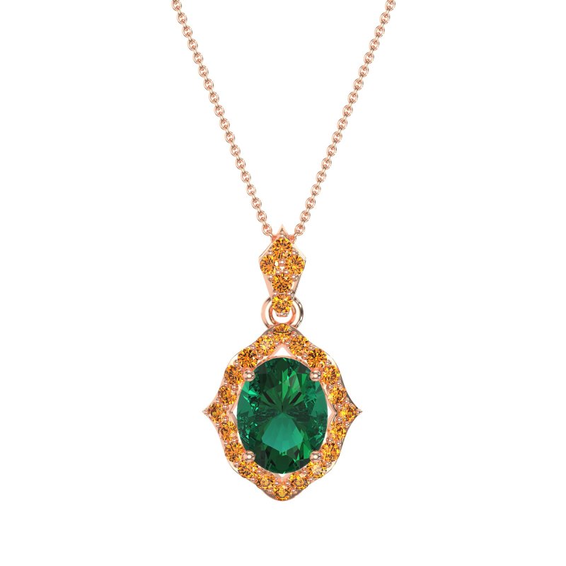 Antique Halo Oval Necklace