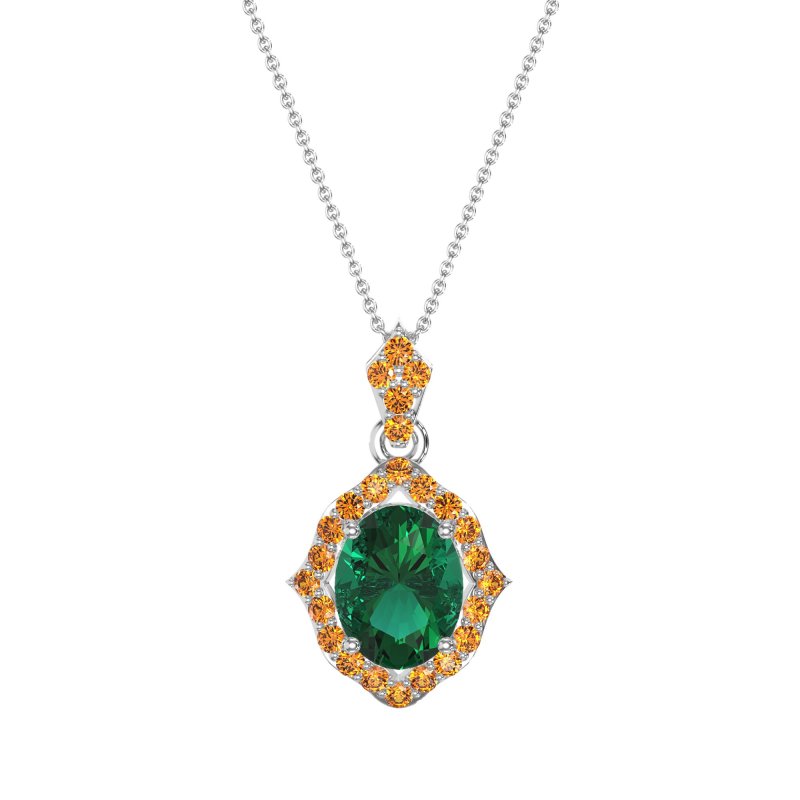 Antique Halo Oval Necklace