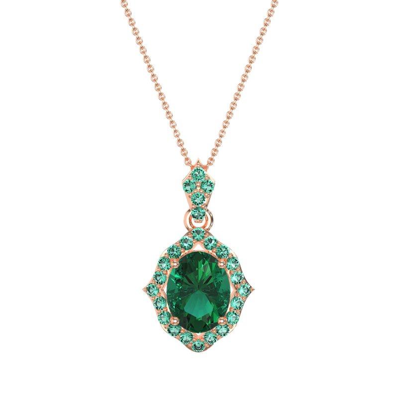 Antique Halo Oval Necklace