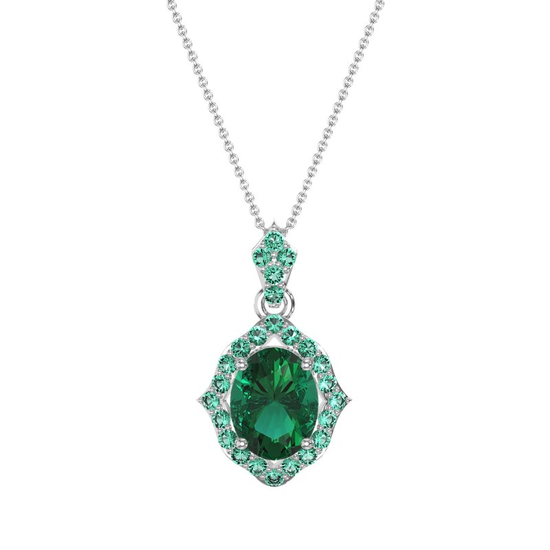 Antique Halo Oval Necklace